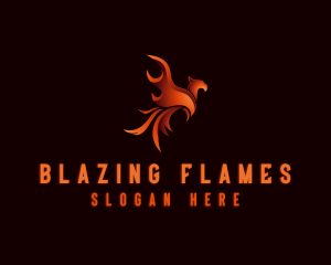 Mythical Blazing Phoenix logo design