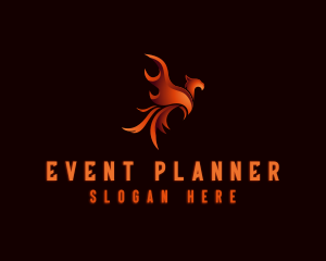 Fantasy - Mythical Blazing Phoenix logo design