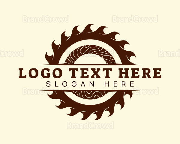 Industrial Sawmill Log Logo