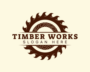 Industrial Sawmill Log Logo