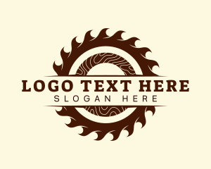 Wheel Saw - Industrial Sawmill Log logo design