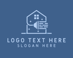 Clean - Blue Vacuum Housekeeper logo design
