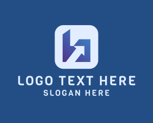 Mobile Application - Arrow Small Letter B logo design
