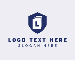 File Transfer - Secure Document Shield logo design
