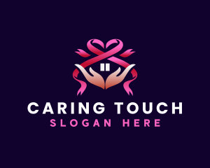 Caregiving - Ribbon Hands Foundation logo design