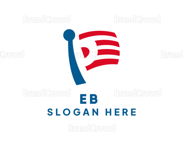Stripes Flag Letter P Logo