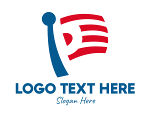 Government - Stripes Flag Letter P logo design