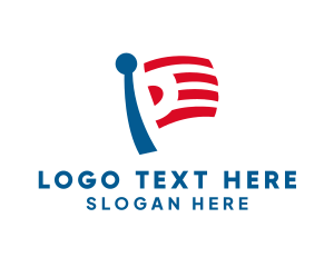 Government - Stripes Flag Letter P logo design