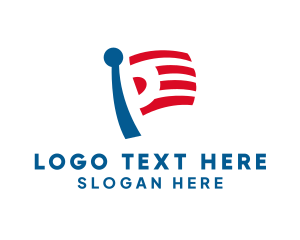 Election - Stripes Flag Letter P logo design