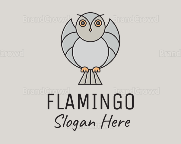 Flying Owl Cartoon Logo