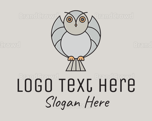 Flying Owl Cartoon Logo