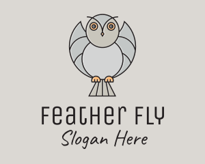 Flying Owl Cartoon logo design