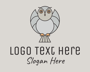 Wise - Flying Owl Cartoon logo design