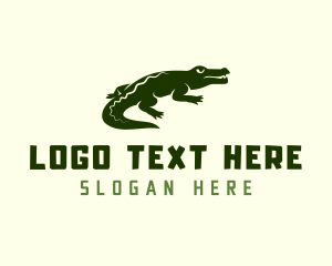 Swamp - Wild Alligator Crocodile logo design