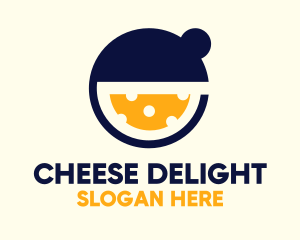 Circular Cheddar Mouse Cheese logo design