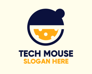 Circular Cheddar Mouse Cheese logo design