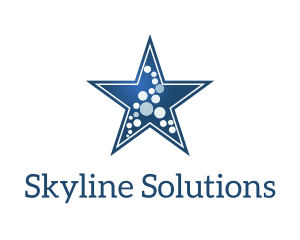 Blue Star Dots logo design