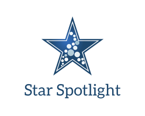 Blue Star Dots logo design