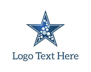 Chewing Gum - Blue Star Dots logo design