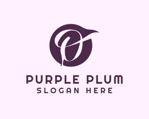 Purple - Purple Calligraphic Letter O logo design