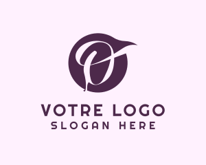 Purple - Purple Calligraphic Letter O logo design