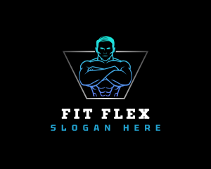 Masculine Fitness Workout logo design