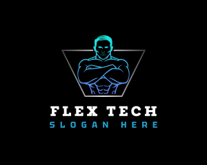 Flex - Masculine Fitness Workout logo design