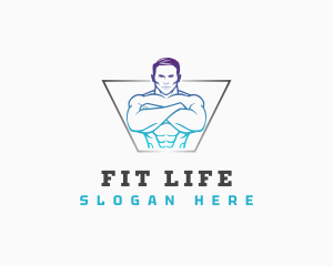 Masculine Fitness Workout logo design