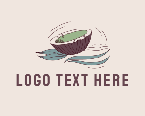 Natural Coconut Banner logo design