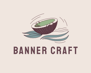 Natural Coconut Banner logo design