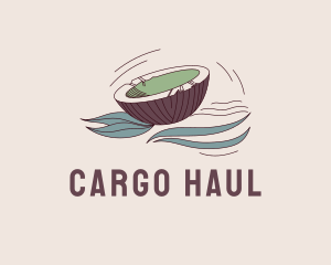 Natural Coconut Banner logo design