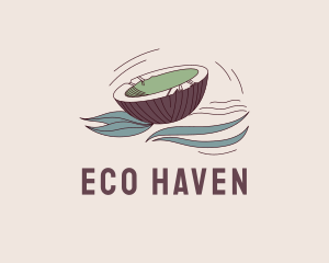 Nature - Natural Coconut Banner logo design