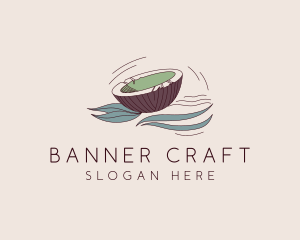 Natural Coconut Banner logo design