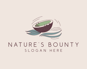 Natural Coconut Banner logo design