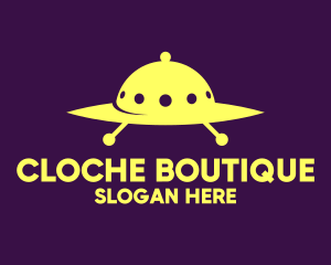 Yellow Cloche Spaceship logo design