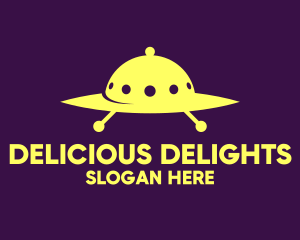 Yellow Cloche Spaceship logo design