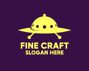 Yellow Cloche Spaceship logo design