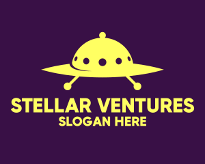 Yellow Cloche Spaceship logo design