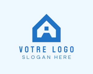 Blue House Letter A Logo