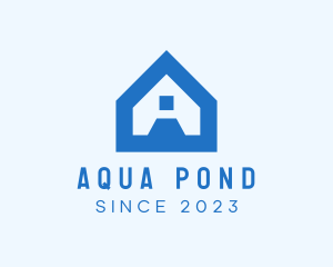 Blue House Letter A logo design