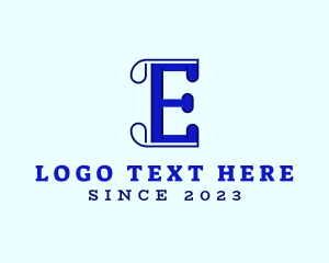 Letter E - Retro Property Company logo design