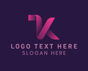 Laboratory - Ribbon Technology Letter K logo design