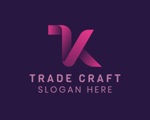 Trade - Ribbon Technology Letter K logo design