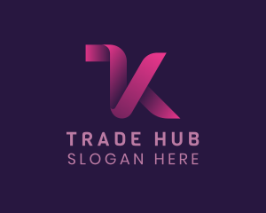Trade - Ribbon Technology Letter K logo design