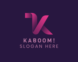 Ribbon Technology Letter K logo design