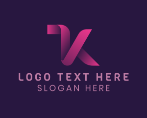 Technology - Ribbon Technology Letter K logo design