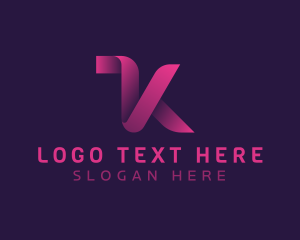 Ribbon Technology Letter K logo design