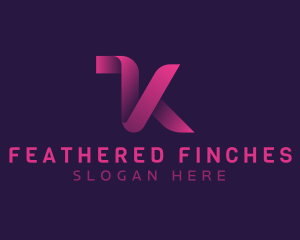 Ribbon Technology Letter K logo design