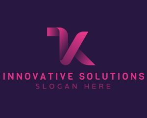 Ribbon Technology Letter K logo design