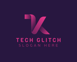 Ribbon Technology Letter K logo design